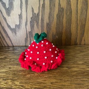 Baby hat Beaded strawberry hat handmade crochet